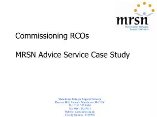 Commissioning RCOs MRSN Advice Service Case Study