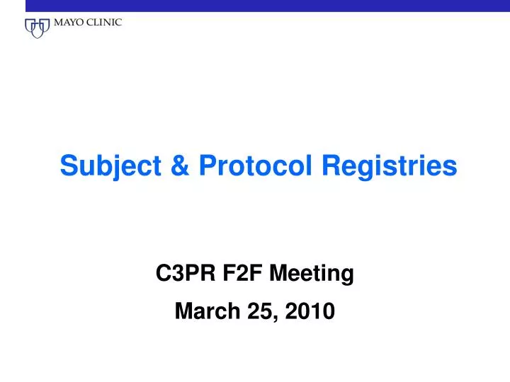 subject protocol registries
