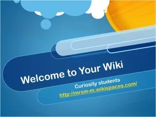 Welcome to Your Wiki