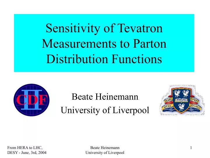 sensitivity of tevatron measurements to parton distribution functions