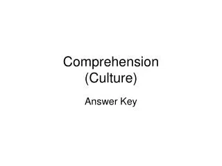Comprehension (Culture)