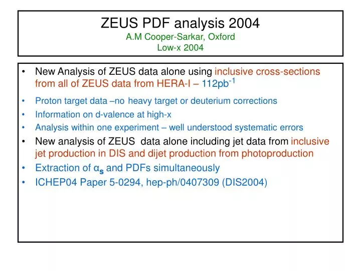 zeus pdf analysis 2004 a m cooper sarkar oxford low x 2004