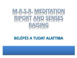m r s r meditation riport and senses raising