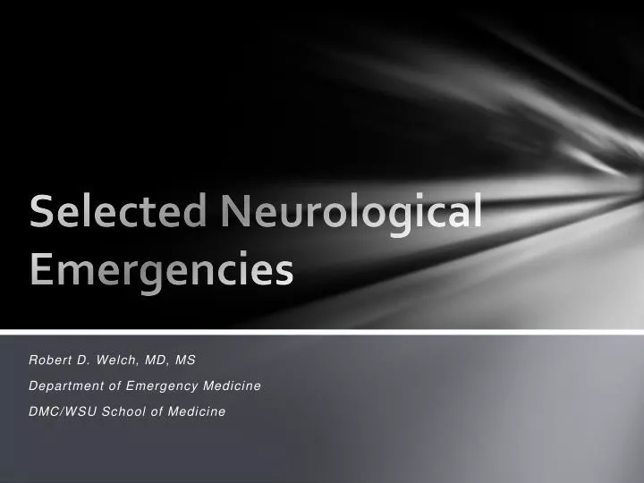 selected neurological emergencies