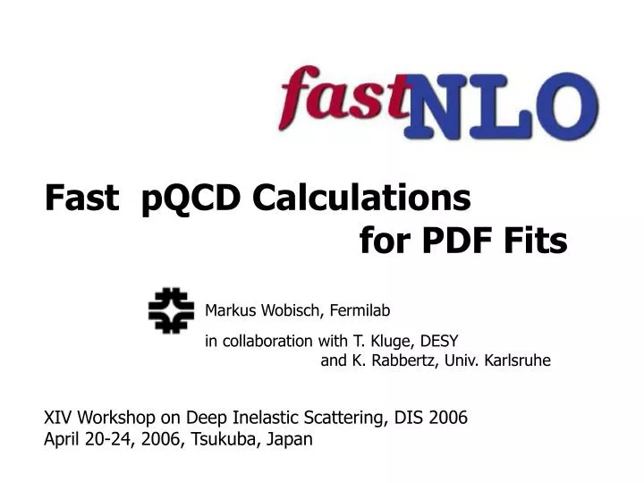 fast pqcd calculations for pdf fits