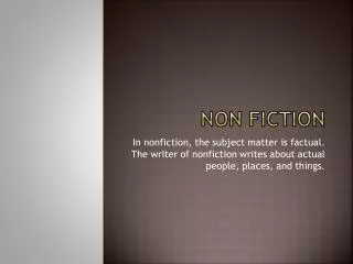 Non Fiction