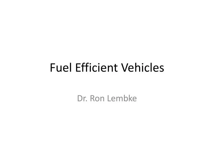 fuel efficient vehicles