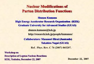Nuclear Modifications of Parton Distribution Functions