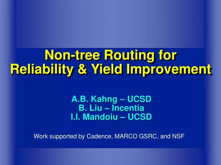 non tree routing for reliability yield improvement
