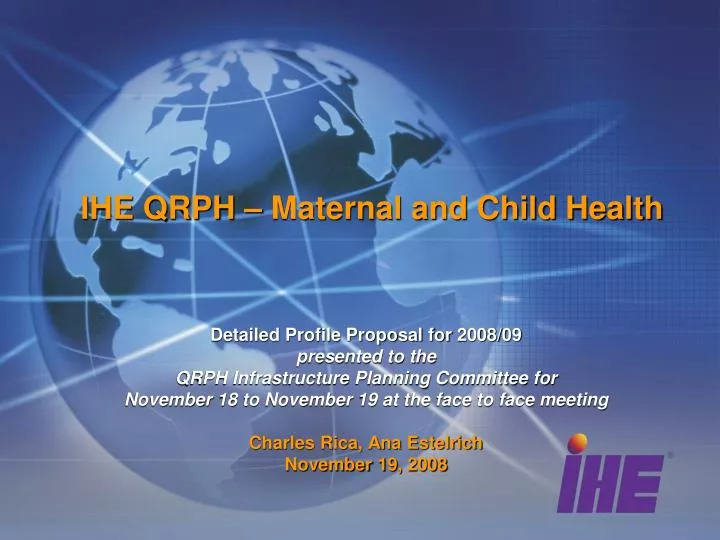 ihe qrph maternal and child health