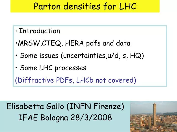 parton densities for lhc