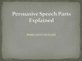 Persuasive Speech Parts Explained