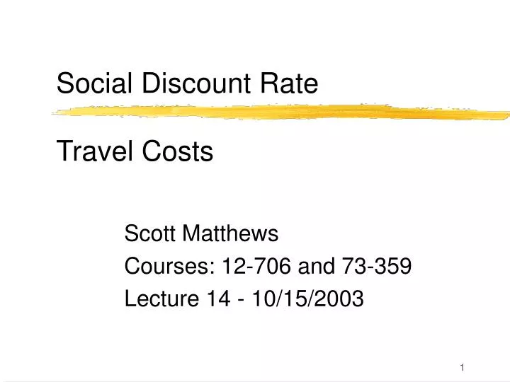 social discount rate travel costs