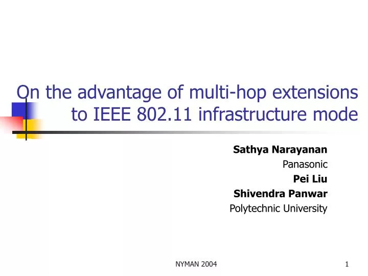 on the advantage of multi hop extensions to ieee 802 11 infrastructure mode