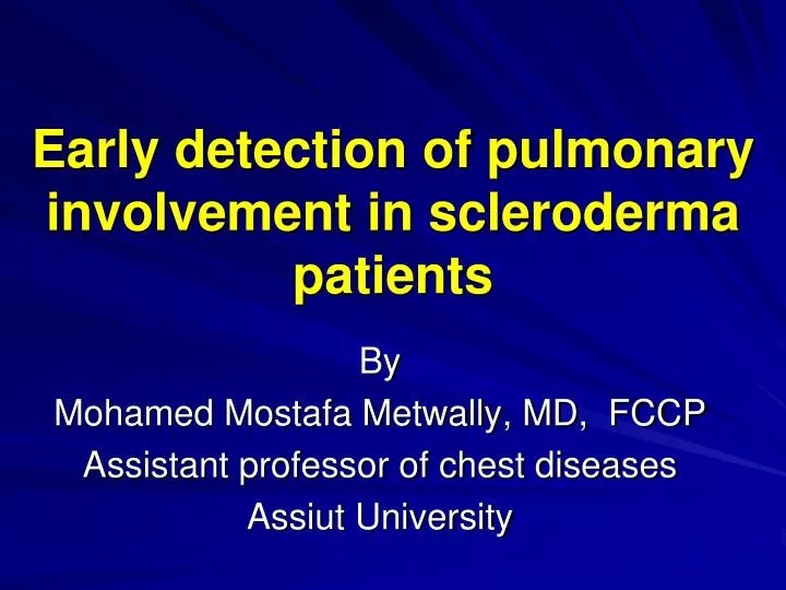 early detection of pulmonary involvement in scleroderma patients