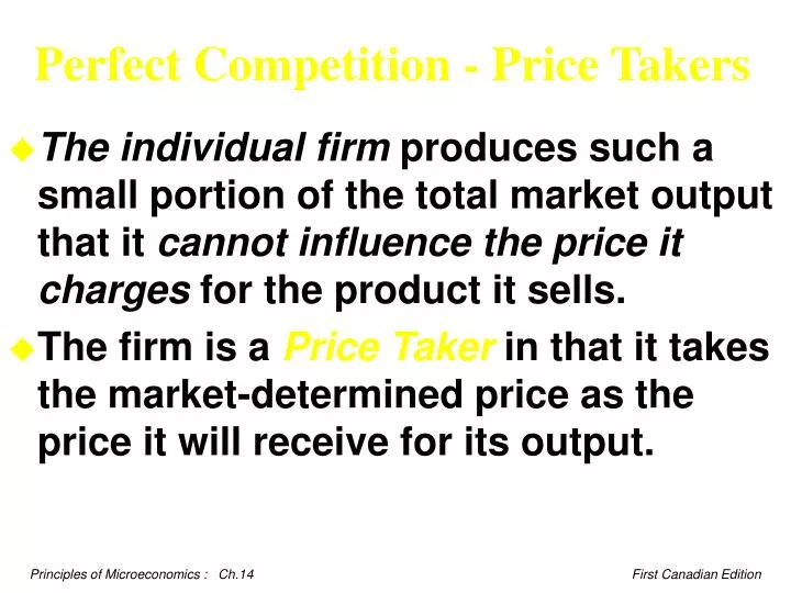 perfect competition price takers