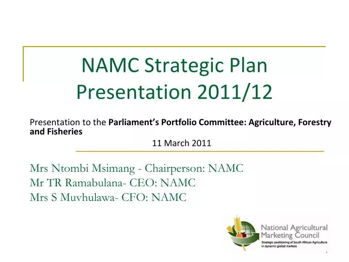 namc strategic plan presentation 2011 12