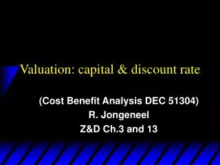 Valuation: capital &amp; discount rate