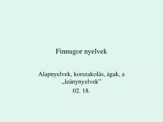 finnugor nyelvek