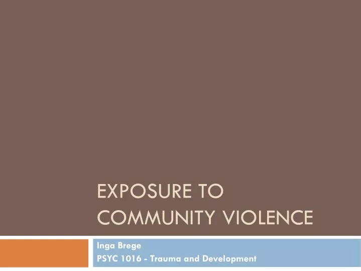 exposure to community violence