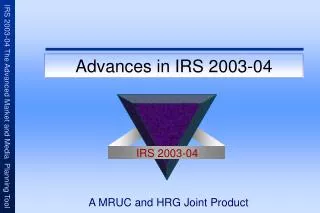 Advances in IRS 2003-04