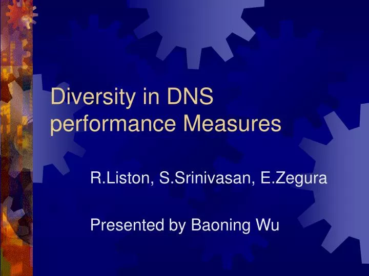 diversity in dns performance measures