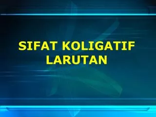 sifat koligatif larutan