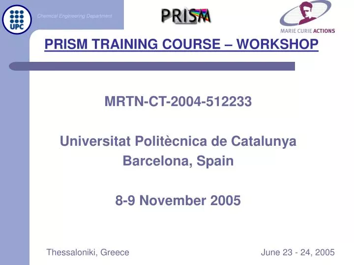 prism training course workshop