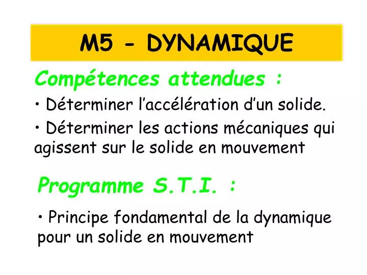 m5 dynamique