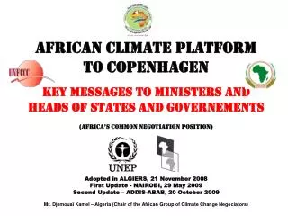 AFRICAN CLIMATE PLATFORM TO COPENHAGEN