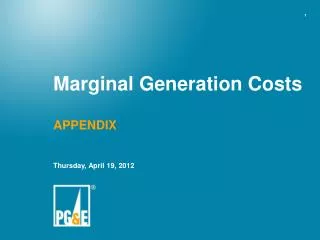 Marginal Generation Costs