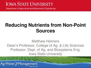 Reducing Nutrients from Non-Point Sources