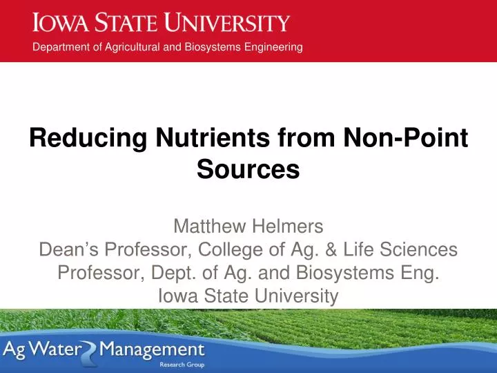 reducing nutrients from non point sources