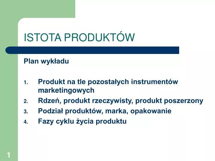 istota produkt w