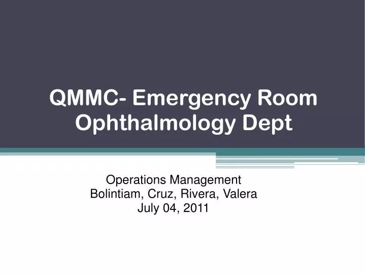 qmmc emergency room ophthalmology dept