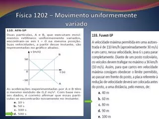 f sica 1202 movimento uniformemente variado