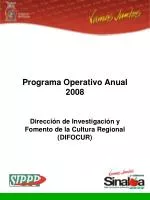 Programa Operativo Anual 2008 - slide 1