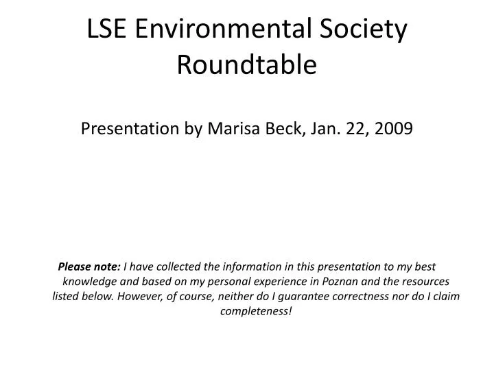 lse environmental society roundtable