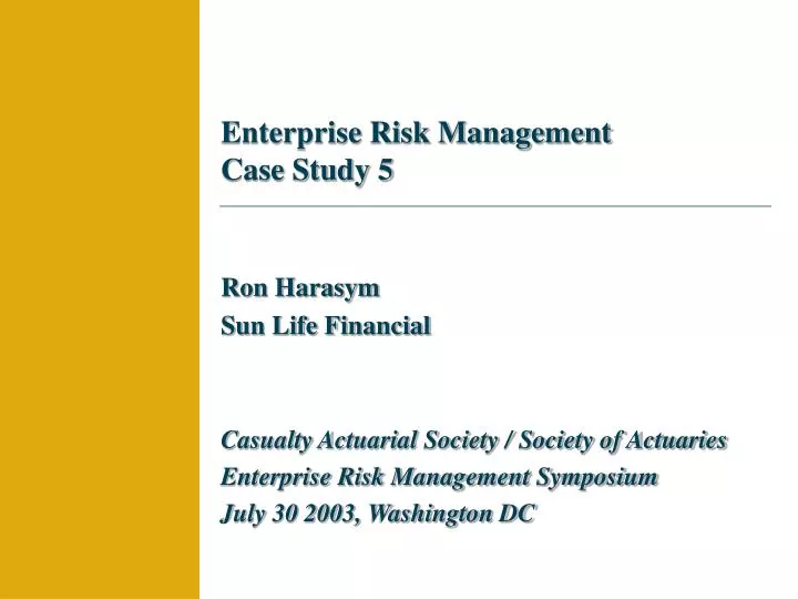 enterprise risk management case study 5