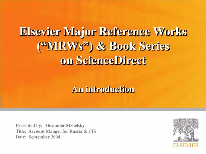 elsevier major reference works mrws book series on sciencedirect