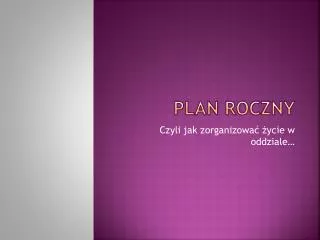 plan roczny