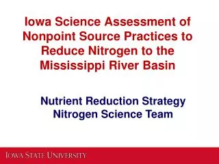Nutrient Reduction Strategy Nitrogen Science Team