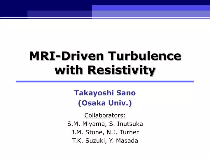mri driven turbulence with resistivity