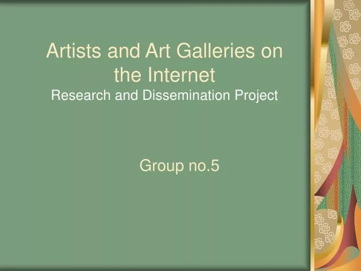 artists and art galleries on the internet research and dissemination project