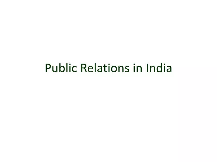 public relations in india