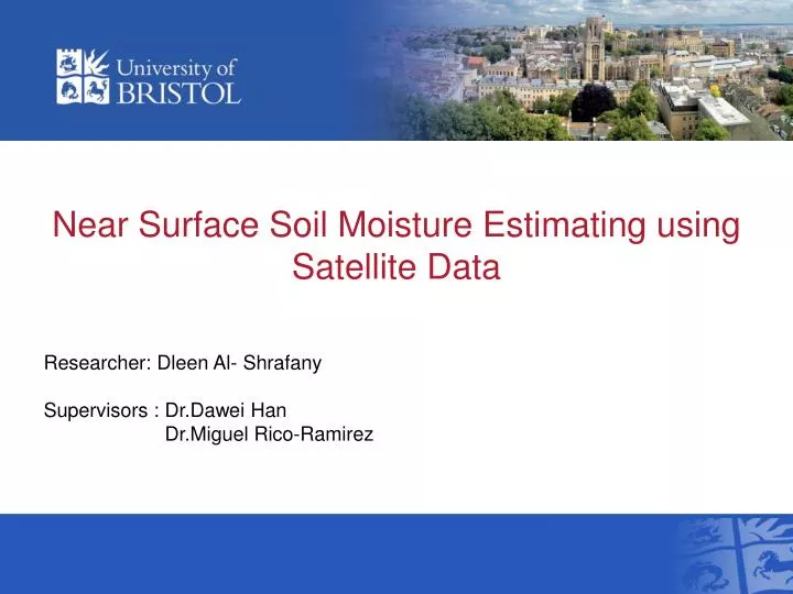 near surface soil moisture estimating using satellite data