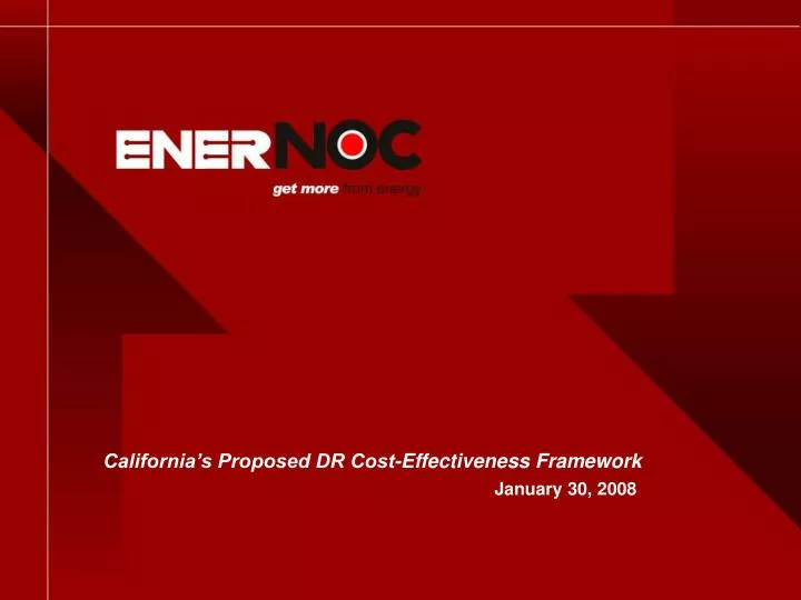 california s proposed dr cost effectiveness framework january 30 2008