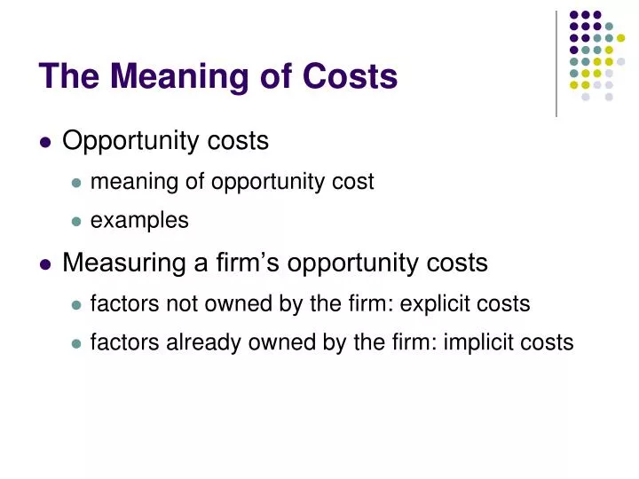 the meaning of costs