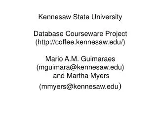 Database courseware (NSF)