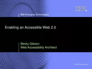 Enabling an Accessible Web 2.0